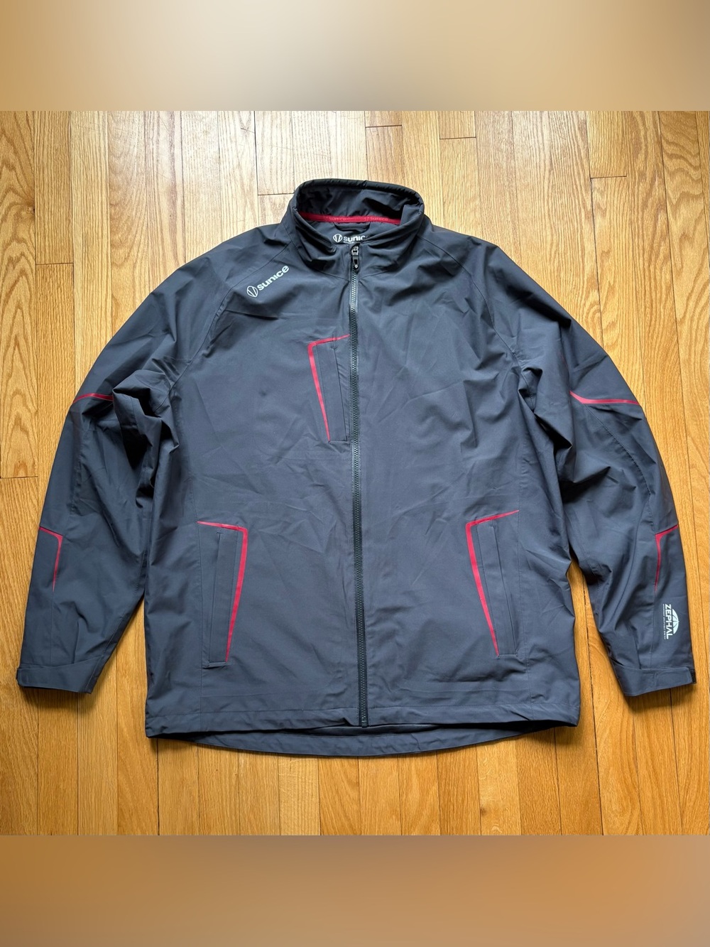 Sunice Men’s Full Zip Jay Zephal Elite Waterproof Golf Rain Jacket XL Gray